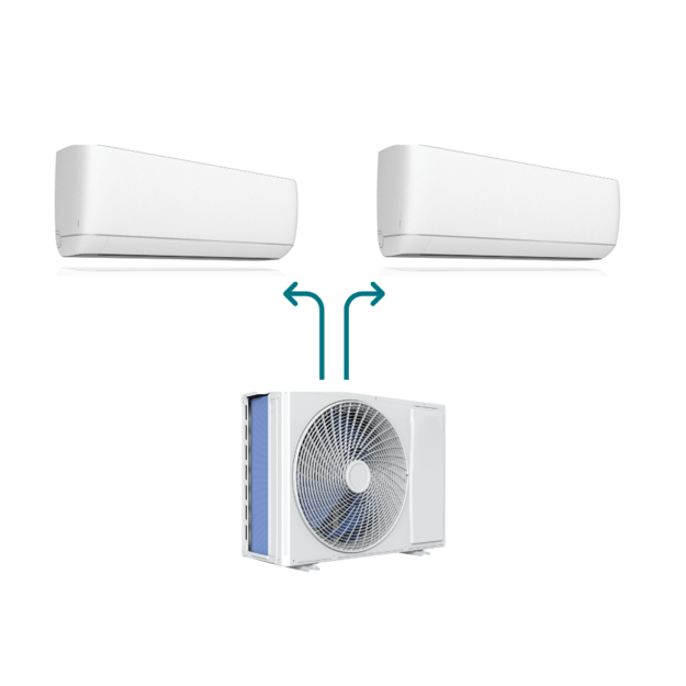 Multi Split kondicionierius - vienas išorinis blokas ir du vidiniai